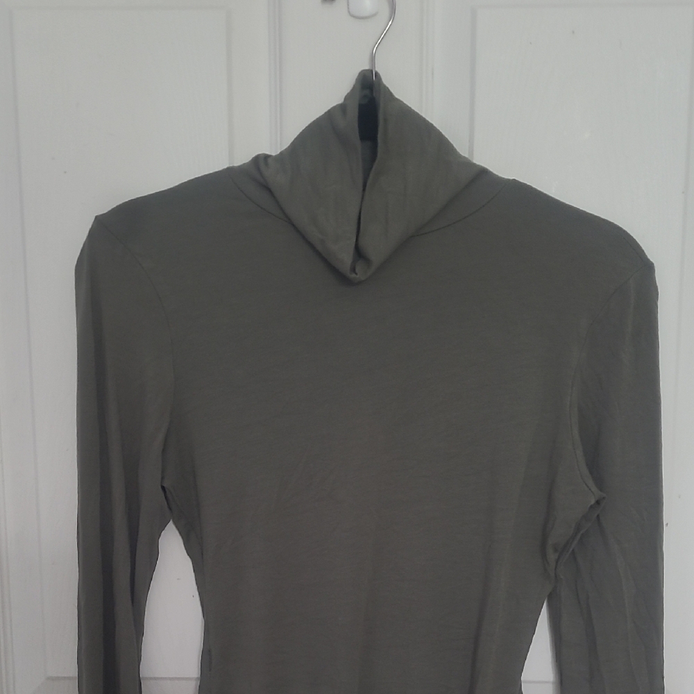 Olive Green Turtleneck Top
